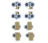 Nes Home 23mm Brushed Brass Shower Door Double Wheels 4 Upper & 4 Down Rollers