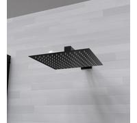 Nes Home 250mm Bathroom Rainfall Square Overhead Shower Slim Head Matte Black