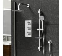 Nes Home 3 Dial 2 Outlet Concealed Thermostatic Valve, Head & Arm
