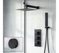 Nes Home 3 Dial Square Thermostatic Shower Mixer Valve, Handheld & Waste