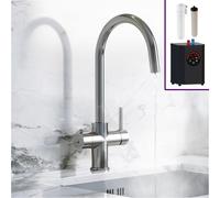 Nes Home 3 In 1 Single Lever Boiler Complete Kitchen Mixer Tap Set - Chrome