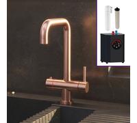 Nes Home 3 In 1 Single Lever Boiler Complete Kitchen Mixer Tap Set - Copper