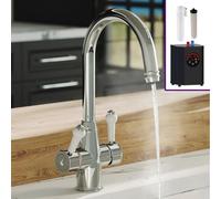 Nes Home 3 In 1 Single Lever Boiler Kitchen Mixer Complete Tap Set - Chrome