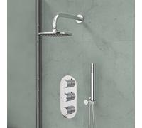 Nes Home 3 way round concealed thermostatic mixer valve hand shower bath filler