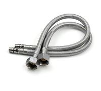 Nes Home 350mm Pair of G 1/2" BSP Kitchen or Basin Mixer Flexible Pipe Tails M10