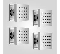 Nes Home 4 x Chrome Square Bathroom Shower Mixer Massage Body Jets
