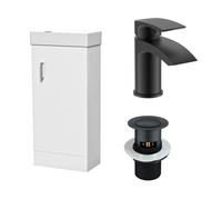 Nes Home 400mm Cloakroom Vanity Basin Unit, Mono Mixer Tap, Overflow & Waste
