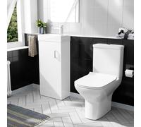 Nes Home 400mm Cloakroom Vanity Basin Unit & Rimless Close Coupled Toilet