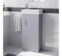 Nes Home 400mm Matte Grey Bathroom Basin Sink Vanity Unit Cabinet