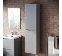 Nes Home 400mm Matte Grey Wall Hung Bathroom Cupboard Cabinet Storage