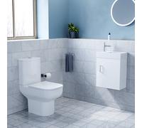 Nes Home 400mm Wall Hung Vanity and Close Coupled Toilet with Soft Close Seat