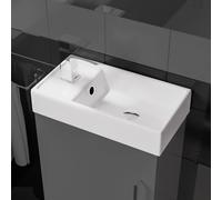 Nes Home 400mm White Ceramic Basin with 1 Tap Hole | Size: 400mm x 830mm Nes Home White 400mm x 830mm