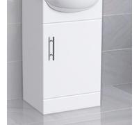 Nes Home 415mm Floor Standing Cabinet Gloss White - Flat Pack