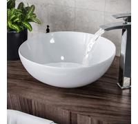 Nes Home 420mm Counter Top Round Bowl Basin Cloakroom Bathroom Wash Sink
