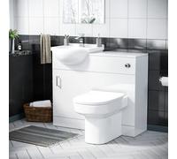 Nes Home 450mm Floor Standing Vanity With Basin & Wc With Btw Toilet - White