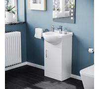 Nes Home 450mm Floorstanding Vanity Basin Cabinet Gloss White Soft Close Door