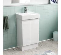 Nes Home 450mm Freestanding 2 doors Basin Vanity Unit White Flat Pack