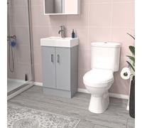 Nes Home 450mm Freestanding Basin Vanity Unit Matte Grey Rimless Toilet