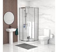 Nes Home 450mm Square Modern Pedestal Basin Toilet 900mm Shower Screen & Tray