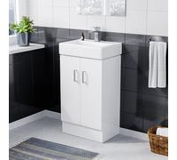 Nes Home 450mm White 2 Doors Basin Vanity Unit Bathroom Cabinet