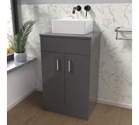 Nes Home 500mm Anthracite Vanity Unit With Countertop & Rectangle Basin