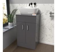 Nes Home 500mm Anthracite Vanity Unit With Countertop & Rounded Rectangle Basin