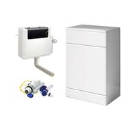 Nes Home 500mm Back To Wall White Gloss Toilet Cistern Unit & Cistern