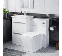 Nes Home 500mm Basin Vanity Cabinet & Wc With Lyndon Square Rimless Toilet