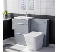 Nes Home 500mm Basin Vanity Cabinet & Wc With Square Rimless Toilet
