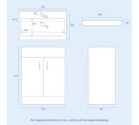 Nes Home 500mm Basin Vanity & Rimless Close Coupled Modern Toilet White