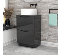 Nes Home 500mm Dark Grey Freestanding Drawers Vanity & Worktop With Round Basin