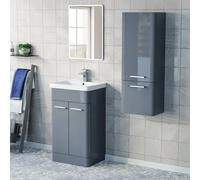 Nes Home 500mm Freestanding Anthracite Vanity & 350mm Wall Hung Cabinet