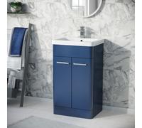 Nes Home 500mm Freestanding Vanity Unit Cabinet And Wash Basin Royal Blue