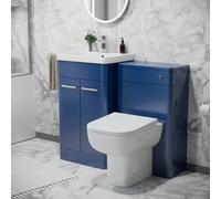 Nes Home 500mm Freestanding Vanity Unit With Basin,back To Wall Toilet, Wc Unit Royal Blue