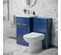 Nes Home 500mm Freestanding Vanity Unit With Basin, Back To Wall Toilet, Wc Unit Royal Blue