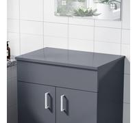 Nes Home 500mm Gloss Steel Grey Mdf Bathroom Worktop For Vanity Cabinet