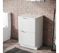 Nes Home 500mm Gloss White 2 Drawer Work Top Freestanding Vanity Unit Bathroom