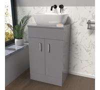 Nes Home 500mm Grey Vanity Unit With Countertop & Rounded Rectangle Basin