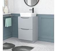 Nes Home 500mm Matte Grey Drawers Vanity, Worktop & Square Rounded Corner Basin