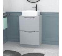 Nes Home 500mm Matte Grey Drawers Vanity, Worktop & Square Rounded Corner Basin