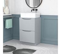 Nes Home 500mm Matte Grey Freestanding Vanity Unit With Square Bowl Basin