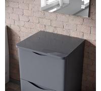 Nes Home 500mm Steel Grey Round Corner MDF Bathroom Worktop For Vanity Cabinet