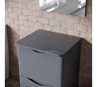 Nes Home 500mm Steel Grey Round Corner MDF Bathroom Worktop For Vanity Cabinet