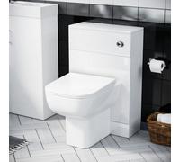 Nes Home 500mm Wc Unit Cistern & Debra Rimless Back To Wall Toilet Pan White