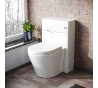 Nes Home 500mm WC Unit & Rimless Back To Wall Toilet White Flat Pack