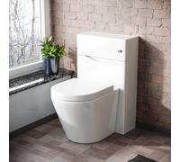 Nes Home 500mm WC Unit & Rimless Back To Wall Toilet White Flat Pack