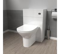 Nes Home 500mm Wc Unit & Rimless Round Back To Wall Toilet With Cistern