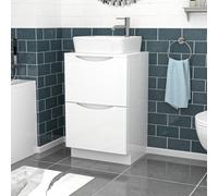 Nes Home 500mm White Drawers Vanity, Worktop & Square Rounded Corner Basin