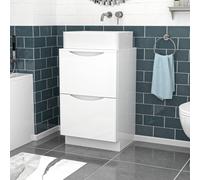 Nes Home 500mm White Freestanding Vanity Unit With Square Bowl Basin