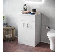 Nes Home 500mm White Vanity Unit Cabinet With Countertop